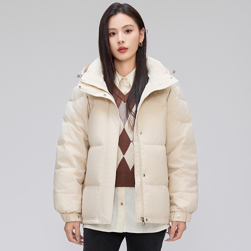 Milk purple down jacket for women's winter, new short thickened bread jacket high-end coat