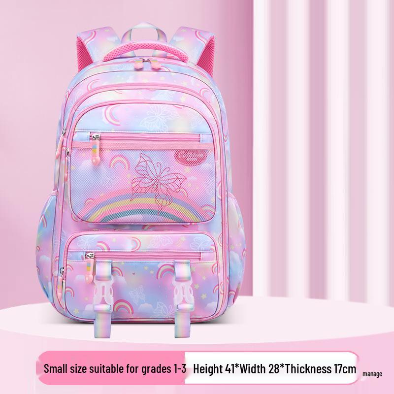 

Lightweight Load-Reducing Girls Double Shoulder Backpack for Grade 1-6 Students - Cute and Childlike Design