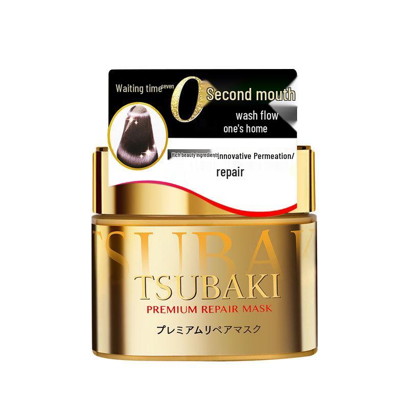 Японская маска для волос TSUBAKI 0-секундная, золотая банка - Восстанавливающий и разглаживающий кондиционер 180 г