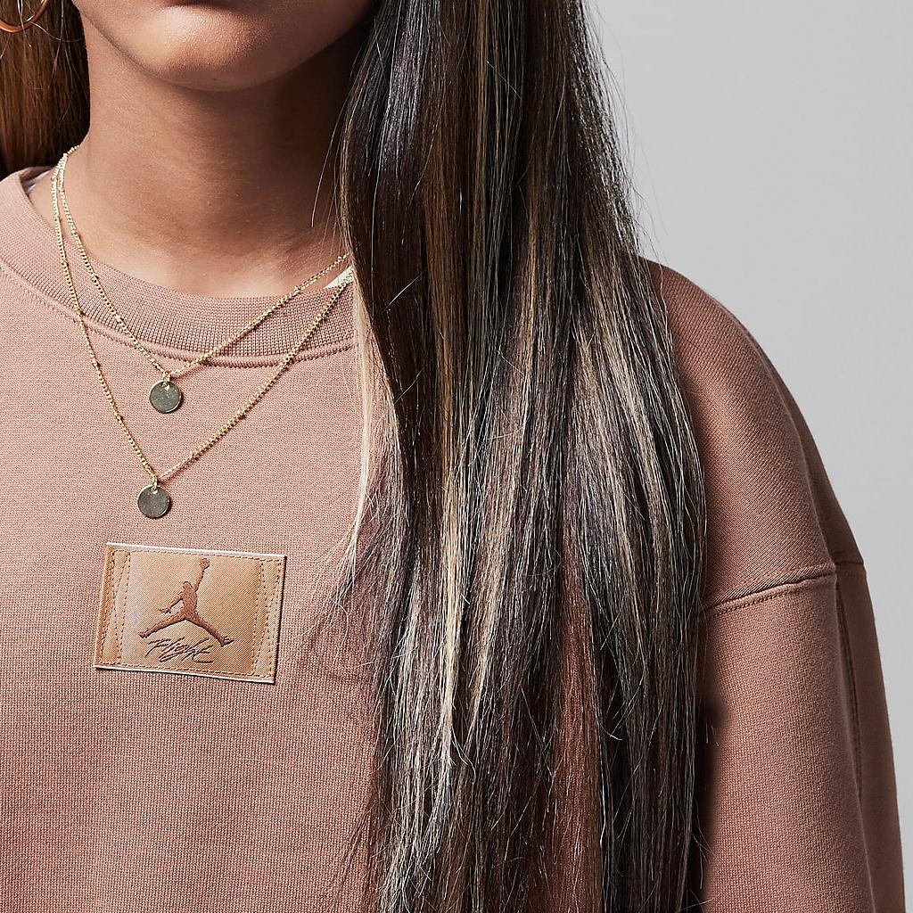 Jordan Crew Neck Pullover Solid Color Sweatshirt Kids Sweatshirt Brown HQ8252-258