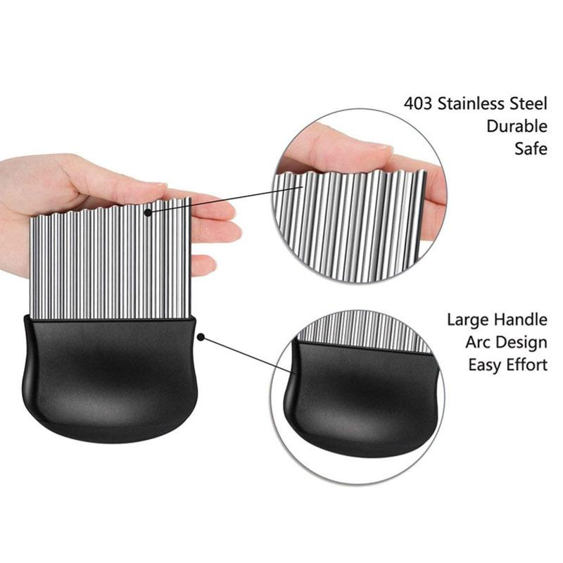 1ks nůž na krájení brambor s vlčími zuby Vlnitý nůž na brambory vlnitý nůž Kráječ na plátky Hluboké zvlnění