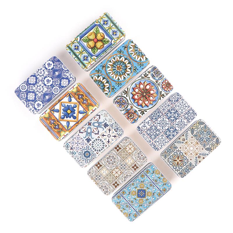 11.5*6.5*4Cm Storage Jars Rectangular Iron Tin Pill Gift Coin Jewelry Box Home