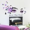 PVC Purple Eyes Decal English Slogan Butterfly Wall Stickers Elegant   Living Room