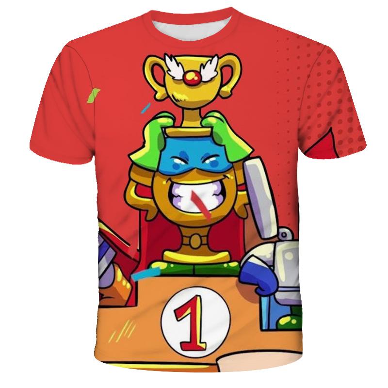 Summer Superzings T-shirt Kids Summer Short Sleeve O-Neck T-Shirt Super Zings T-Shirt Boys and Girls Casual Wear