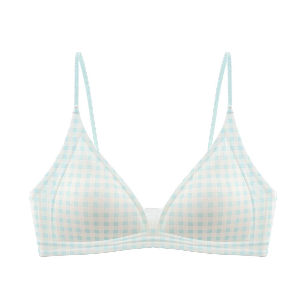 Girl Floral French Triangle Cup Underwear B Smooth Mesh Big Chest Small Non-empty Cup Anti-sagging Bra Women