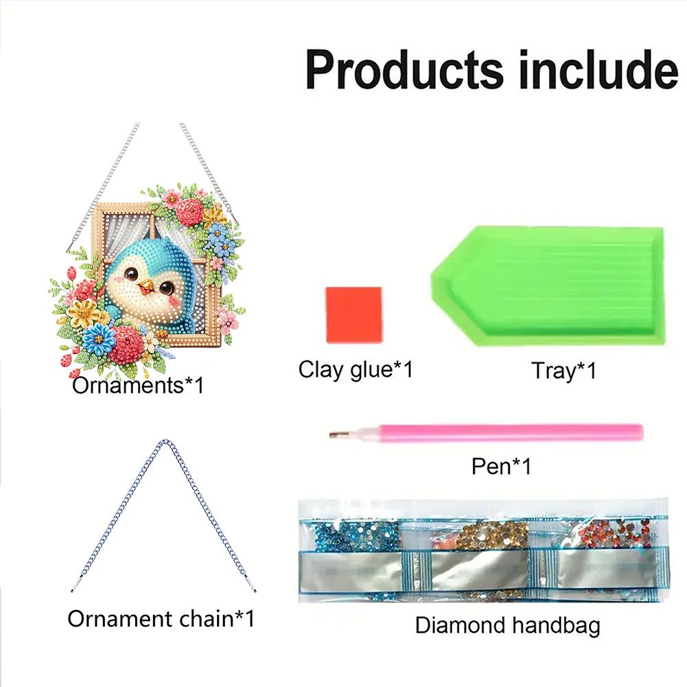 Acrylic 2D Flat DIY Special Shape Rhinestone Diamond Art Window Pendants Diamond Art Pendant Window Hanging Art for Home Decor