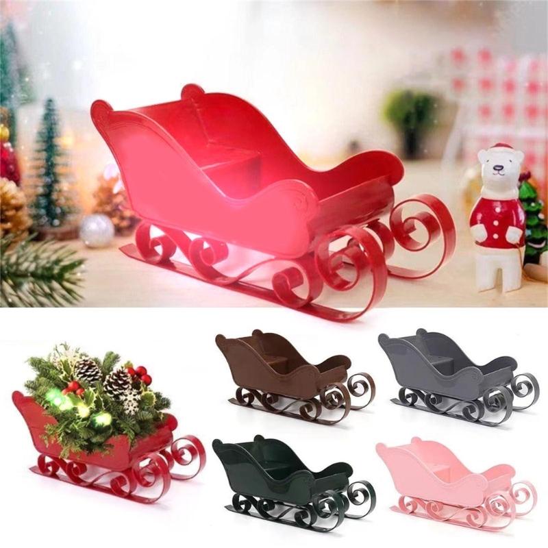 Mini Sled Ornament Candy Dish Santa Christmas Sleigh Decoration Table Centerpiece XmasSled Ornament Sleigh Basket