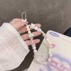 Perlenbesticktes Herzschleifen-Handy-Lanyard