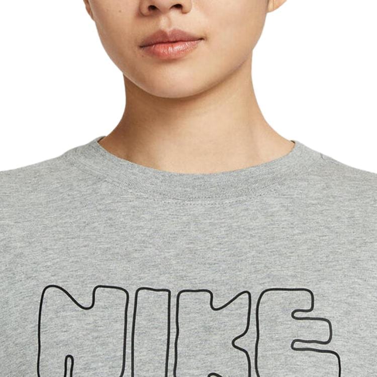 Nike T Shirts Women's Gray Crew Neck Moderate II0461-063
