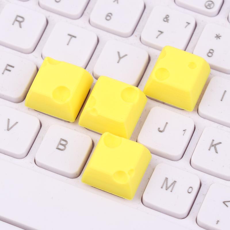 4Pcs Chesse Cake Cube Keycap For Mechanical Keyboard Keycaps Cartoon Cute Personality Keyboard Decorations