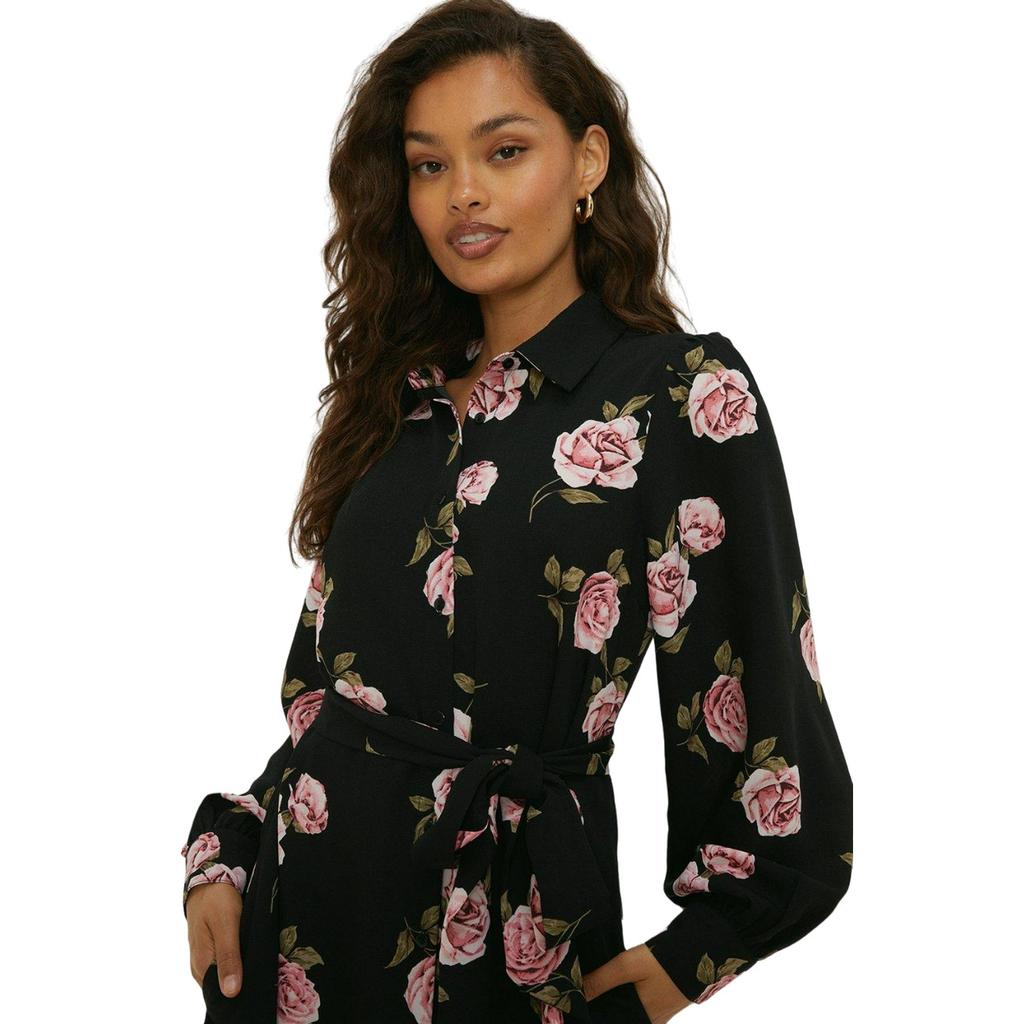 Dorothy Perkins Dámské/Dámské květinové košilové šaty do pasu Drobné midi šaty