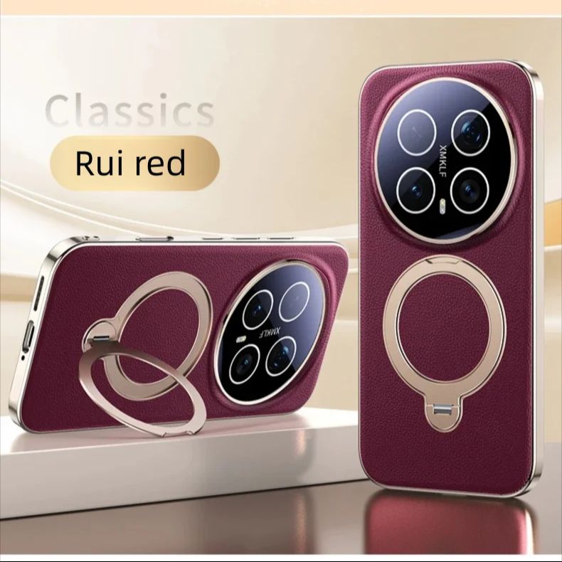 

Premium Magnetic Vegan Leather Hidden Stand Cover for Honor Magic 7 8 Pro Case 360 Rotatable Metal Bracket Plating Frame Magic8 Pro