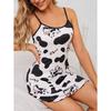 Summer sling nightgown Sexy sleeveless slim funny cartoon print Women Trim Underwear Camisole Nightdress mini sleepwear homewear