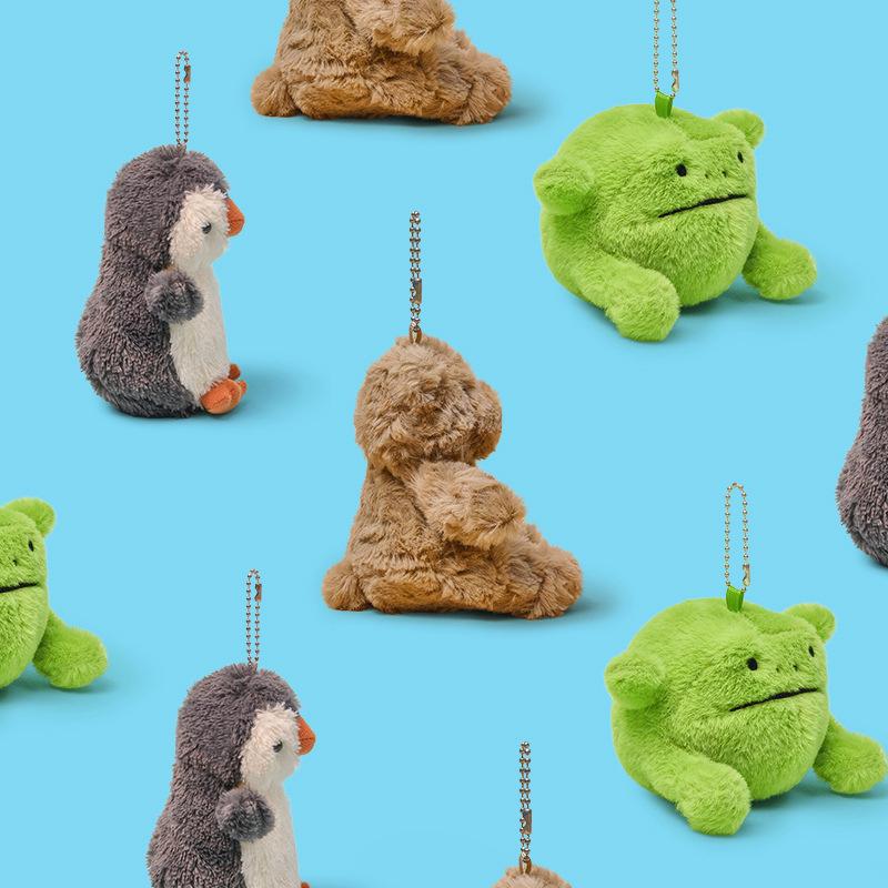 JC Fun Latte Tasse Tennis Popcorn Plüschtier Croissant Bär Pinguin Anhänger - Kindergeschenk