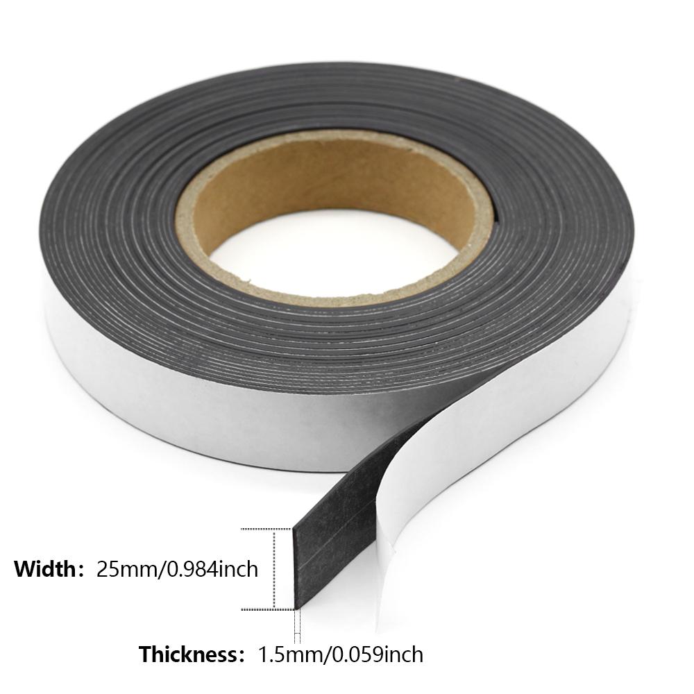 1M Flexible Rubber Magnetic Strip Self-Adhesive Cuttable Magnetic Tape DIY Wall Photo Poster Fixing Tool Wall Memo Strip
