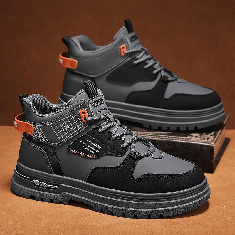 Neue Herren Klassische Herbst- und Wintermode High-Top Dicke Sohle Skateboard-Schuhe Bequeme Weiche Sohle Basketball Sneaker