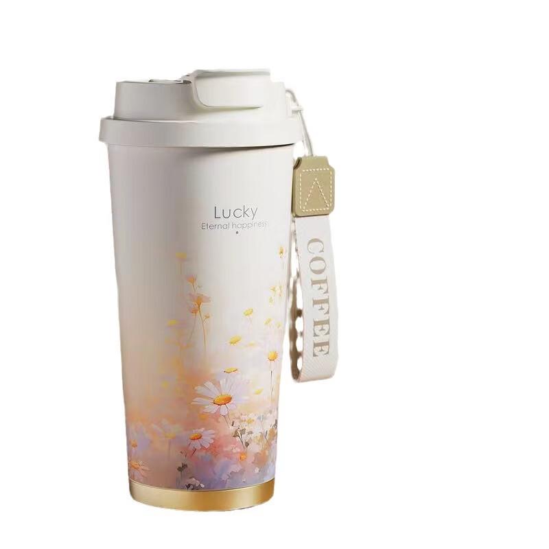 Shangqi Portable Lily of the Valley Insulated Coffee Cup