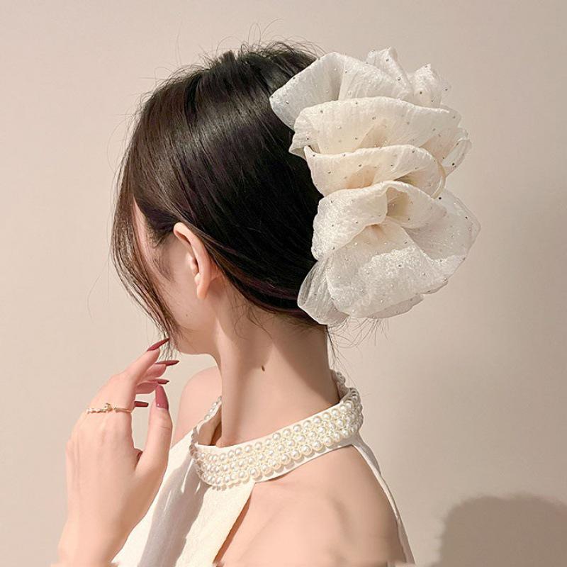 Elegant Retro Satin Bow Hair Clip for Women - Perfect for Low Ponytails and Head Ornaments