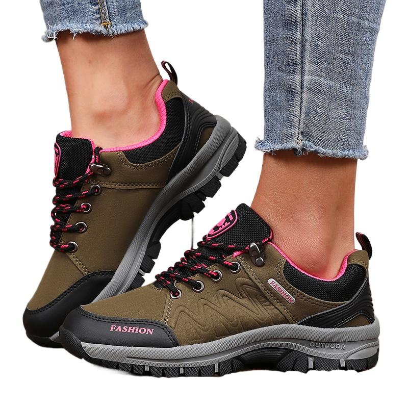 Women's Leisure Platform Shoes Anti Slip Camping Shoes Fashionable Classic Color Matching Spring Hiking Shoes Sneakers for Women