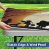 Halloween Table Cover With Elastic Edge Waterproof Dustproof Square Tablecloth Dining Outdoor Picnic