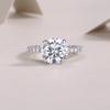 Fashion S925 Silver Ring Children'S Niche, Light Luxury And High Sense Stacking Wearing 5 Carat Moissanite Ring