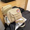 Canvas small bag women's new simple color girl shoulder bag casual women's crossbody mobile phone bag