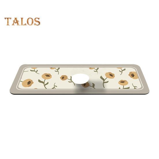 Faucet Drain Cushion Reusable Water Absorption Easy To Install Practical Flower Pattern Faucet Splash Mat Household Supplies