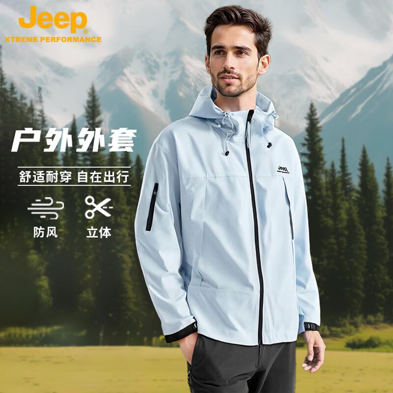 JEEP Unisex Outdoor Hooded Windproof Water-Resistant Jacket XL