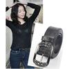 Womens Genuine Leather Wide Belt With Pin Buckle Retro Style 3.5cm Width Coffee Black Camel Red Adjustable Length