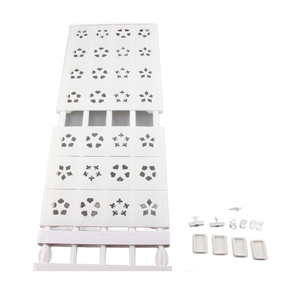 White Expandable Closet Tension Shelf No Drill Telescopic Wardrobe Tension Shelf Organizer Divider