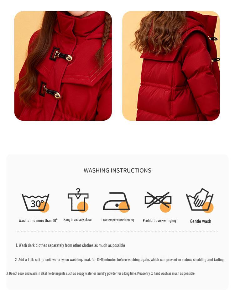 Girls' 2026 Chinese New Year Thick Warm Cotton Jacket - Medium & Large Sizes