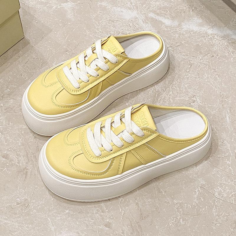 Solid color cool slippers women's outer slippers 2025 spring and summer new round head thick bottom fashion versatile casual cool slippers