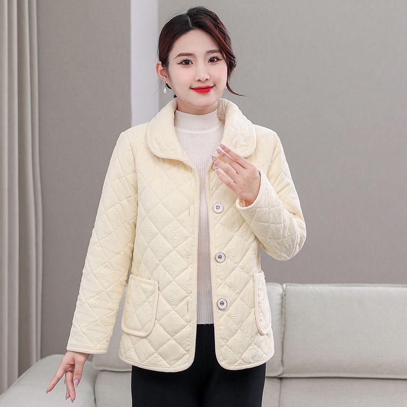 Winter Plus Velvet Thickened Plus Velvet Padded Jacket Plus Size Women's Crystal Velvet Padded Jacket Solid Color Warm Padded Jacket