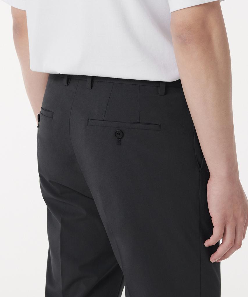 MUSINSA STANDARD [Cooltandard] Tapered Hidden Banding Crop Slacks [Gray]