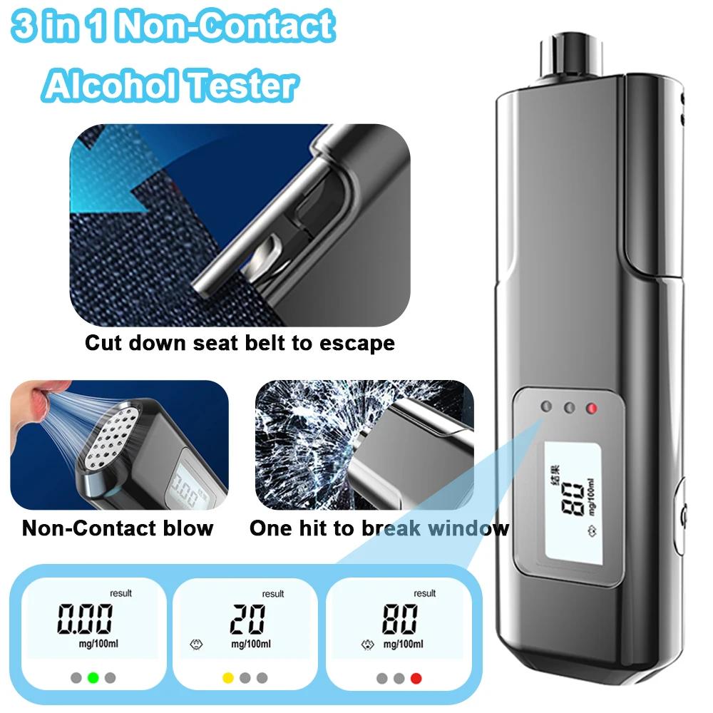 Non-Contact Alcohol Tester with LED Digital Display Alcoholmeter USB Rechargeable Accuracy Breathalyzer Diagnostic Tool