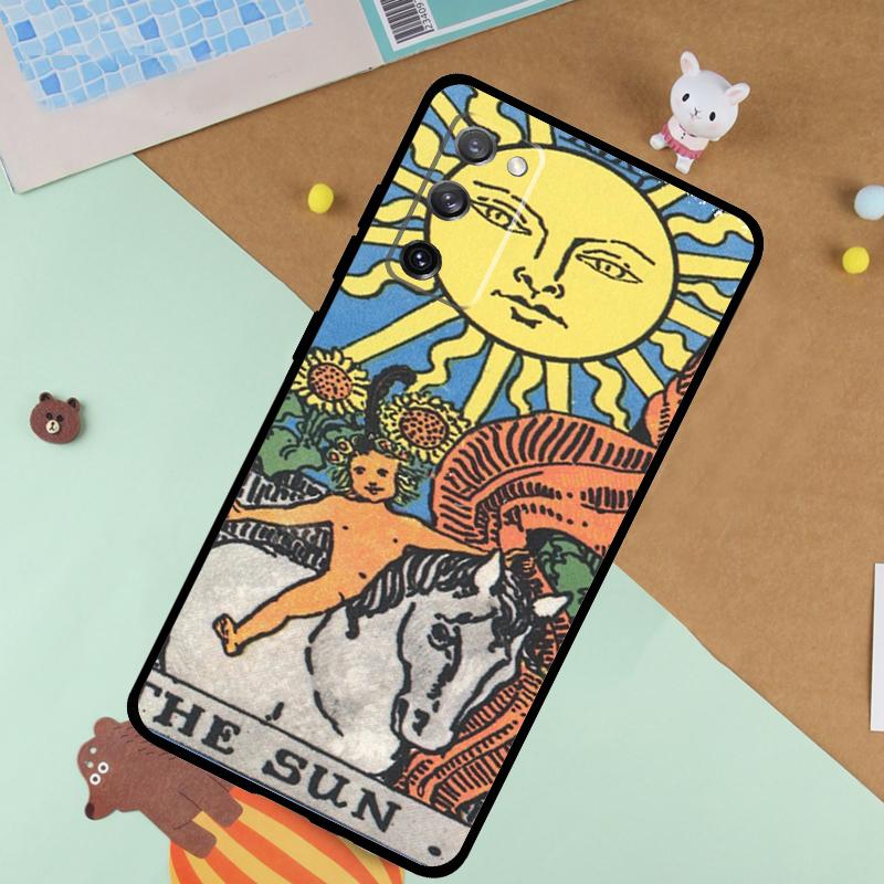 The SUN Tarot card Soft Case For Samsung Galaxy S25 Ultra S9 S10 S20 FE S21 S22 S23 Plus S24 Ultra Funda Cover