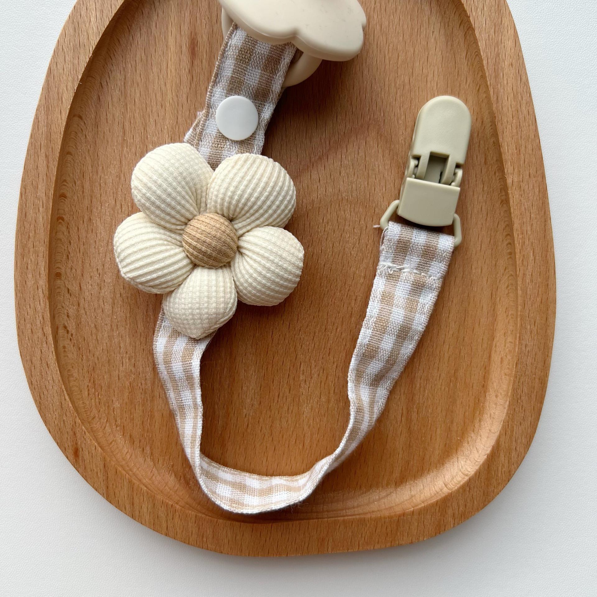 

SHEIN Соска-пустышка «Мишка» с цепочкой против потери и клипсой - Хлопковый прорезыватель