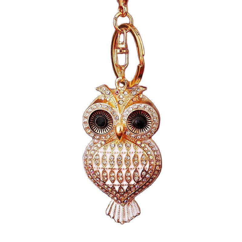 Owl Crystal Keyring Charm Pendant Handbag Purse Bag Key Ring Chain Keychain Gift