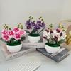 Multi-Bloom Simulated Butterfly Orchid White Flower Pot DIY Artificial Orchid Bonsai Faux Flowers Artificial Faux Plants