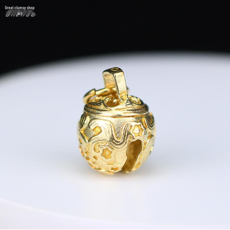 Pure Copper Small Bell Pendant - Creative Pet Accessory, Key Chain, or Bag Charm