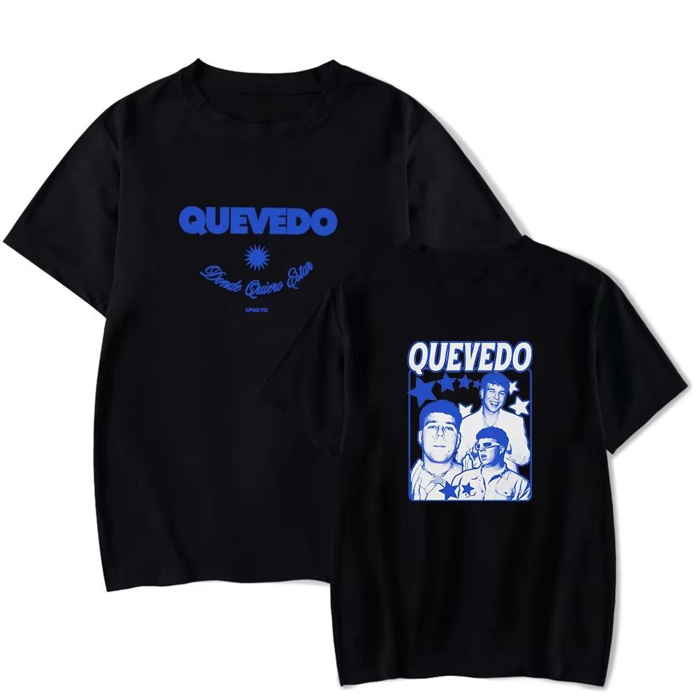 2026 Summer Hot Sale Singer Quevedo Tshirt Crewneck Short Sleeve Unisex Unisex Vintage Tshirt Y2k Gothic Cotton Oversized Tshirts