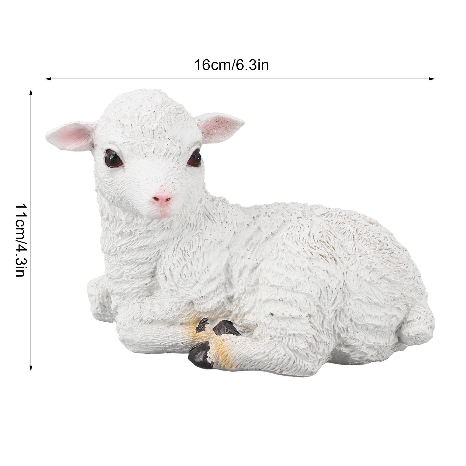 

Sheep Statue Hand Made Lifelike Lamb Shape Figurine Resin Garden Sculpture For Indoor Outdoor Decoration Lying