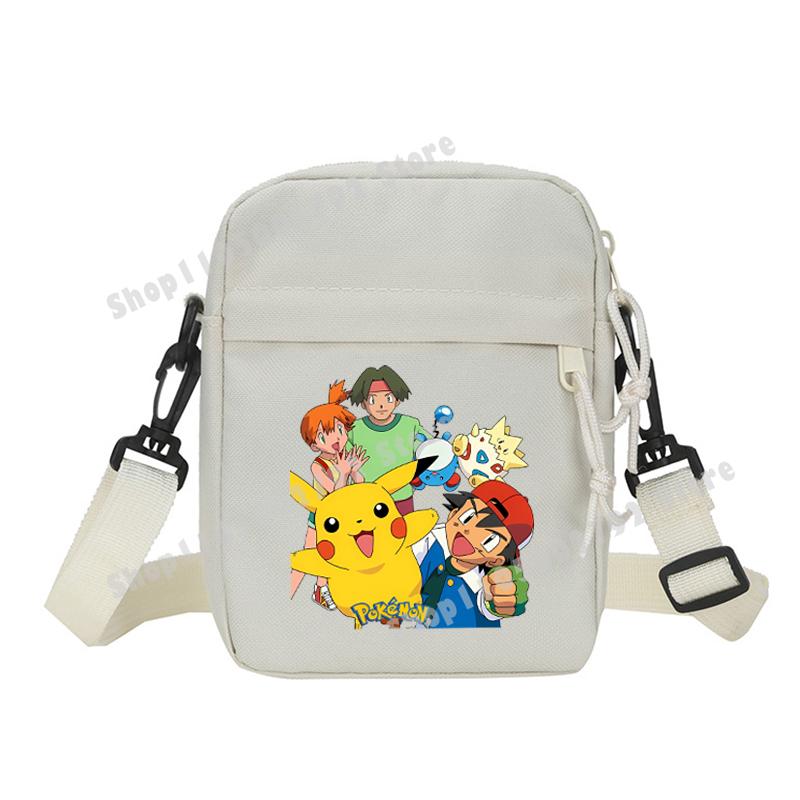 Pokemons Pikachu Shoulder Bag Small Crossbody Satchel Anime Gengar Casual Messenger Sling Bag Men Sports Pouch Boy Birthday Gift