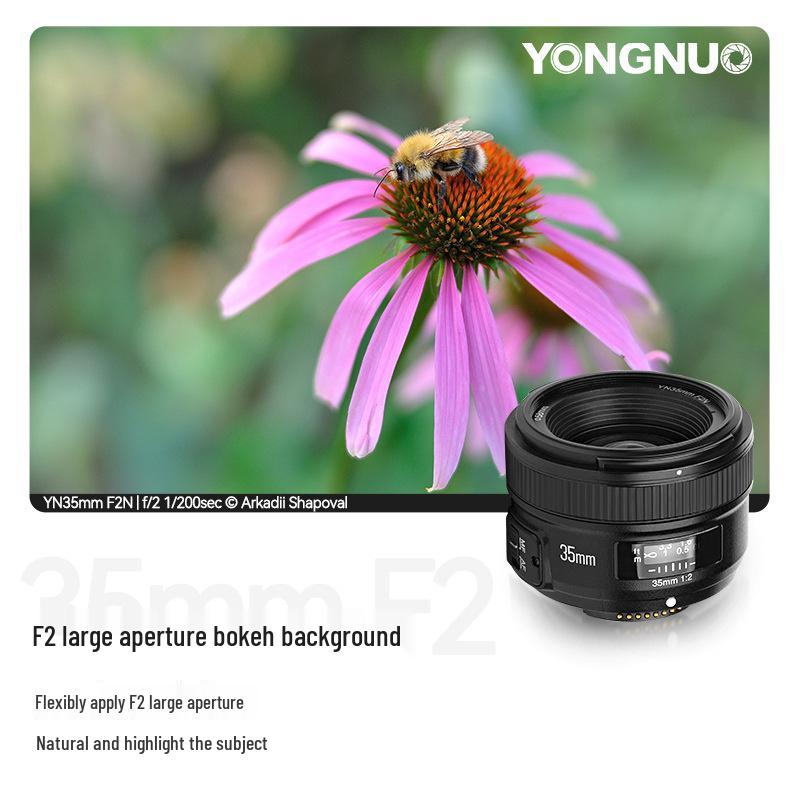 Yongnuo 35mm F2 Auto Wide-Angle Prime Lens for Canon EF & Nikon F DSLR