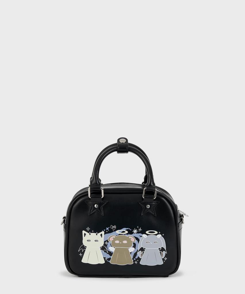 Sunlit Graphic Tote Crossbody Bag (Black)