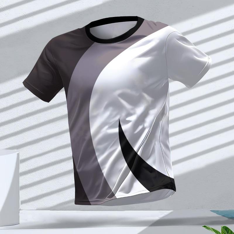 Summer Breathable Men's T Shirt Outdoor Run Fitness Sports Short Sleeve Tees Casual O-neck Oversized T-shirt Daily Top