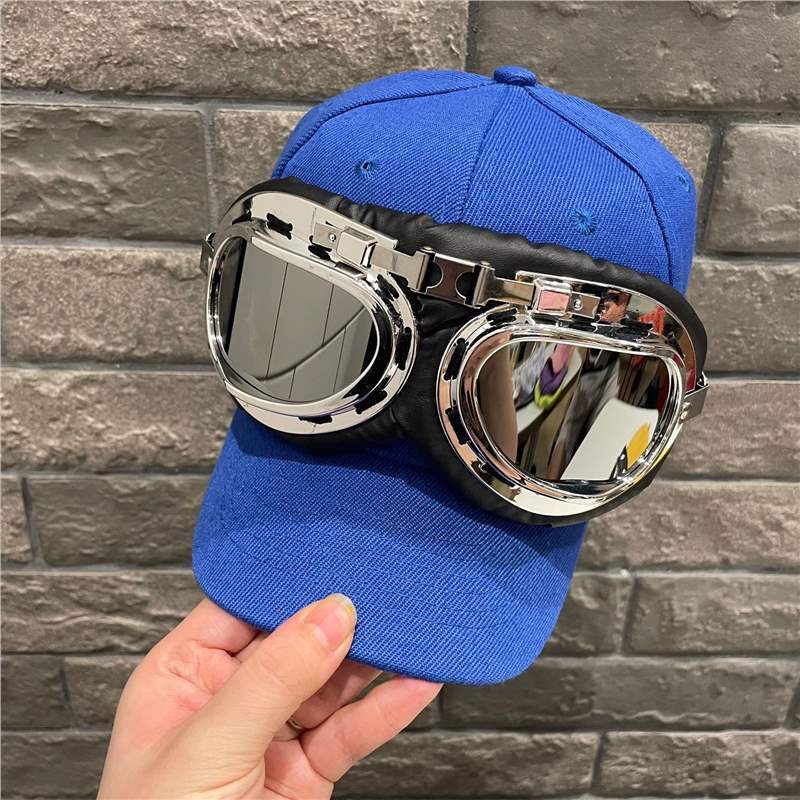 Pilot Hat With Sunglasses For Kids And Adults Windproof Sun Protection Stylish Streetwear