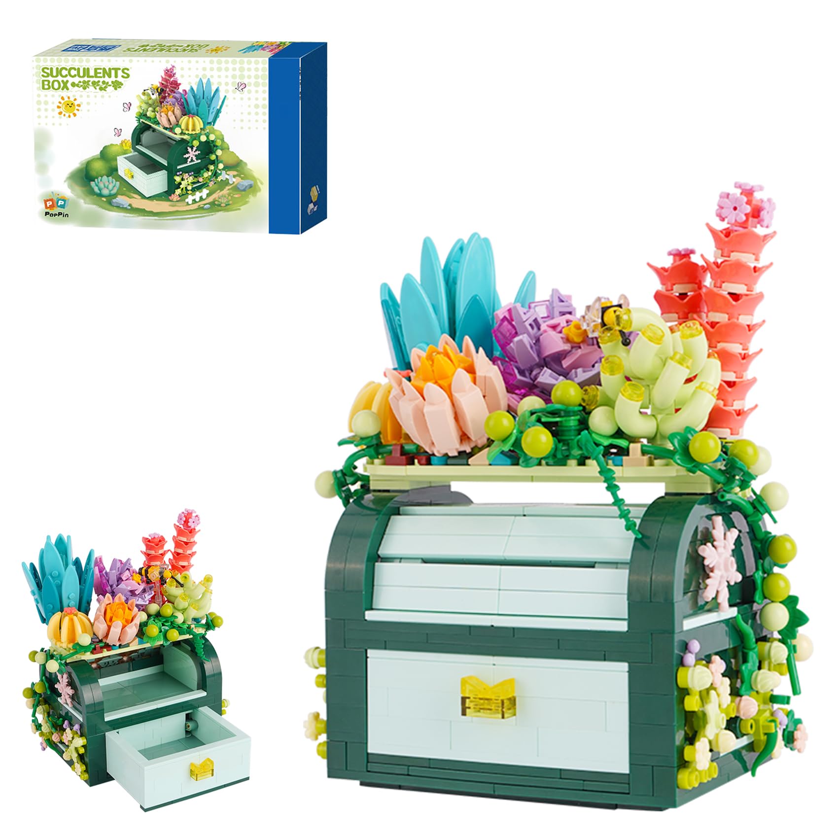 

Oichy Mini Succulent Building Blocks, Flower and Bonsai Building Set, Small Item Storage, Perfect Gift for Girls, Boys, Kids, and Adults, Birthdays,