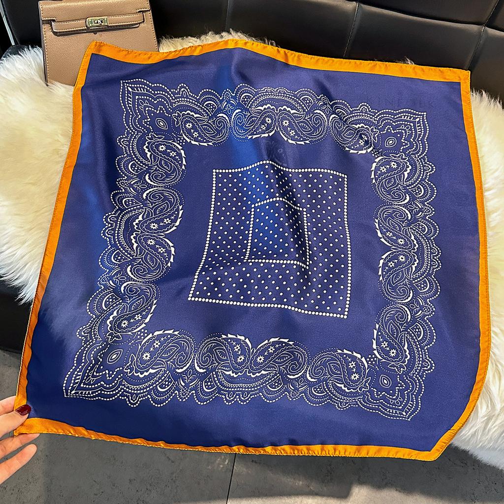 Spring And Autumn Silk Scarf Women'S Ribbon Headgear Hair Accessories Flowers Cashew Nut Flowers Versatile Temperament Advanced