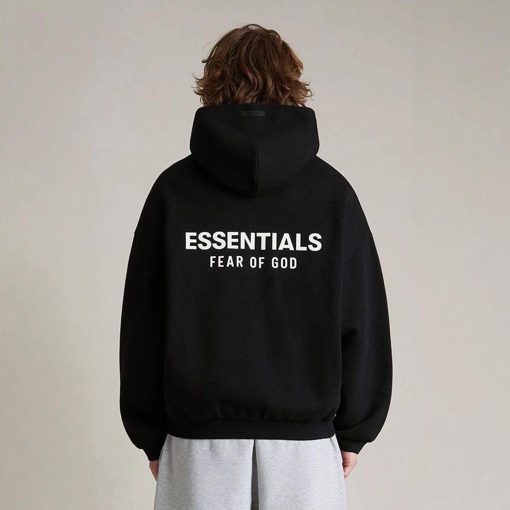 Trendy "ESSENTIALS" Printed Hooded Sweatshirt 25SS 24FW